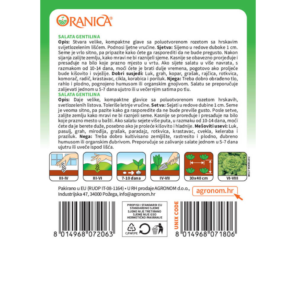 Salata Gentilina Grand Rapids — opis i upute