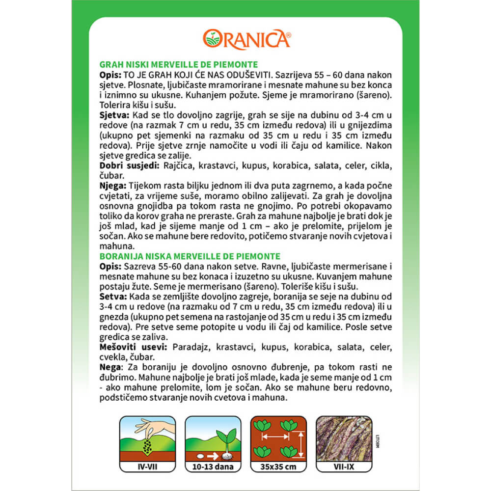 Grah niski / Boranija niska Merveille de Piemonte — opis i upute